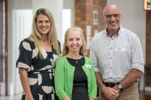 Suncare CEO Kim Attenborough, Debbie Orman, Volunteer Team Leader and Grant Clonan, Operations Manager (Community Connection and Volunteering)